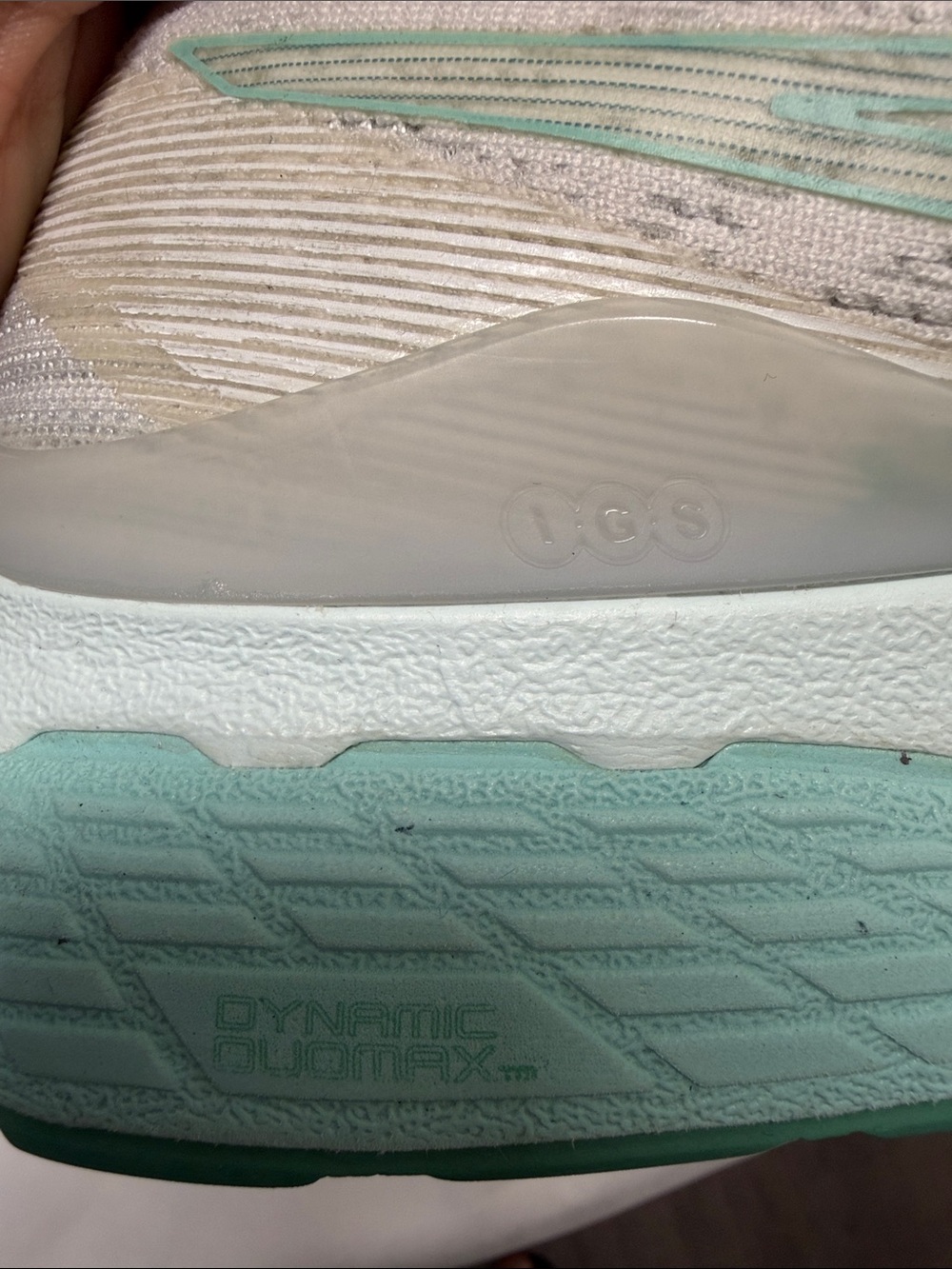 Asics White and Mint Green Women's Athletic Running Shoes - Picture 15 of 16